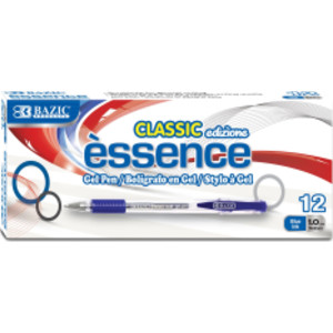 Essence Gel Pen with Cushion Grip, Blue, Box of 12