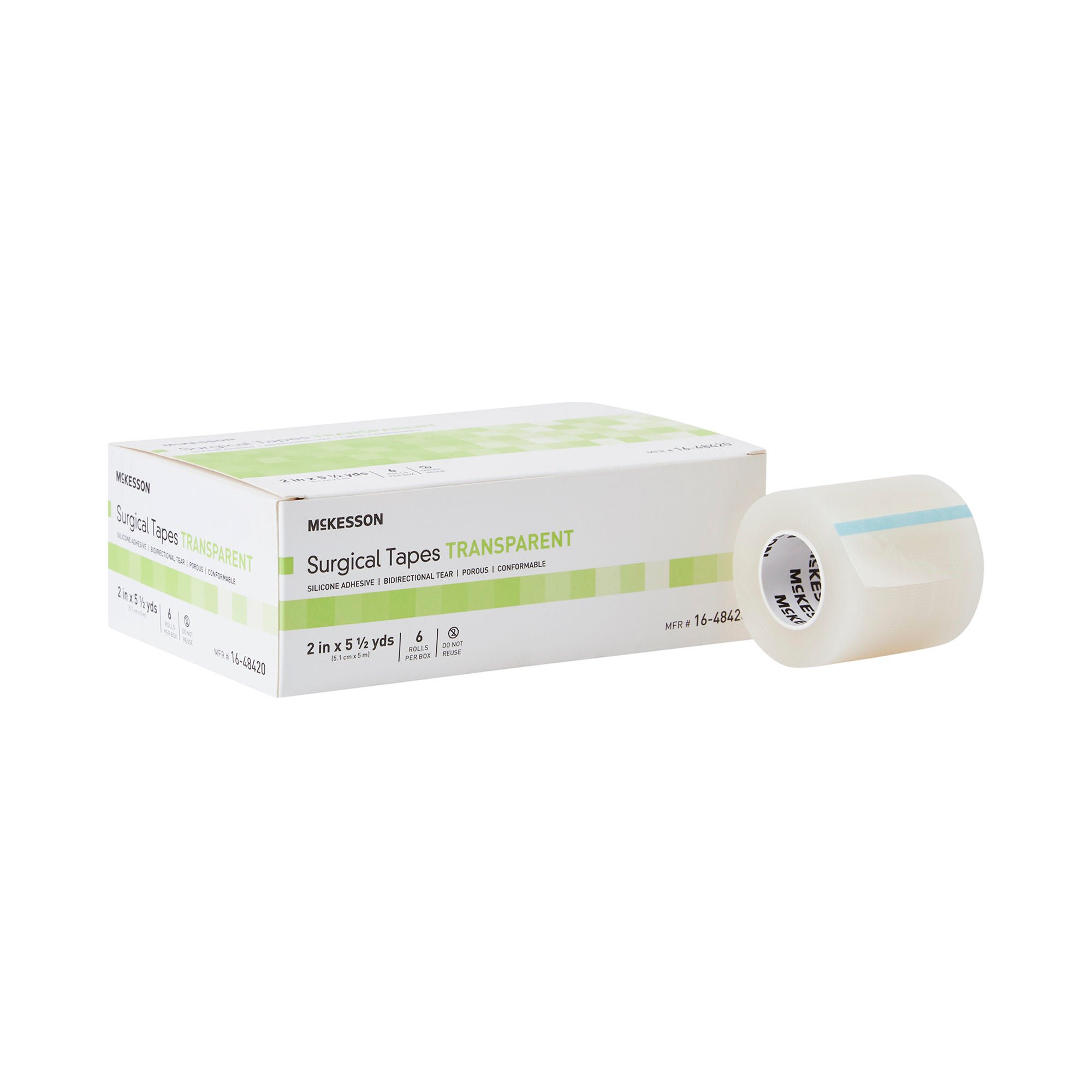 McKesson Silicone Medical Tape, 2 Inch x 5-1/2 Yard, Transparent