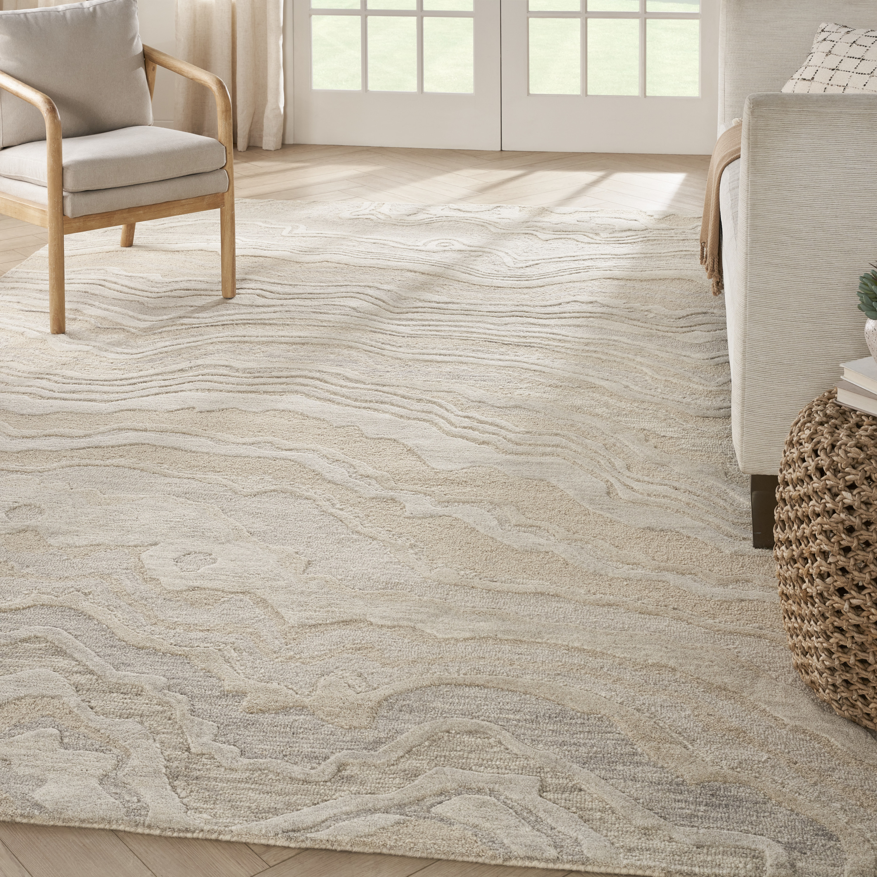 Nourison Graceful 7'9" x 9'9" Beige Modern Indoor Rug