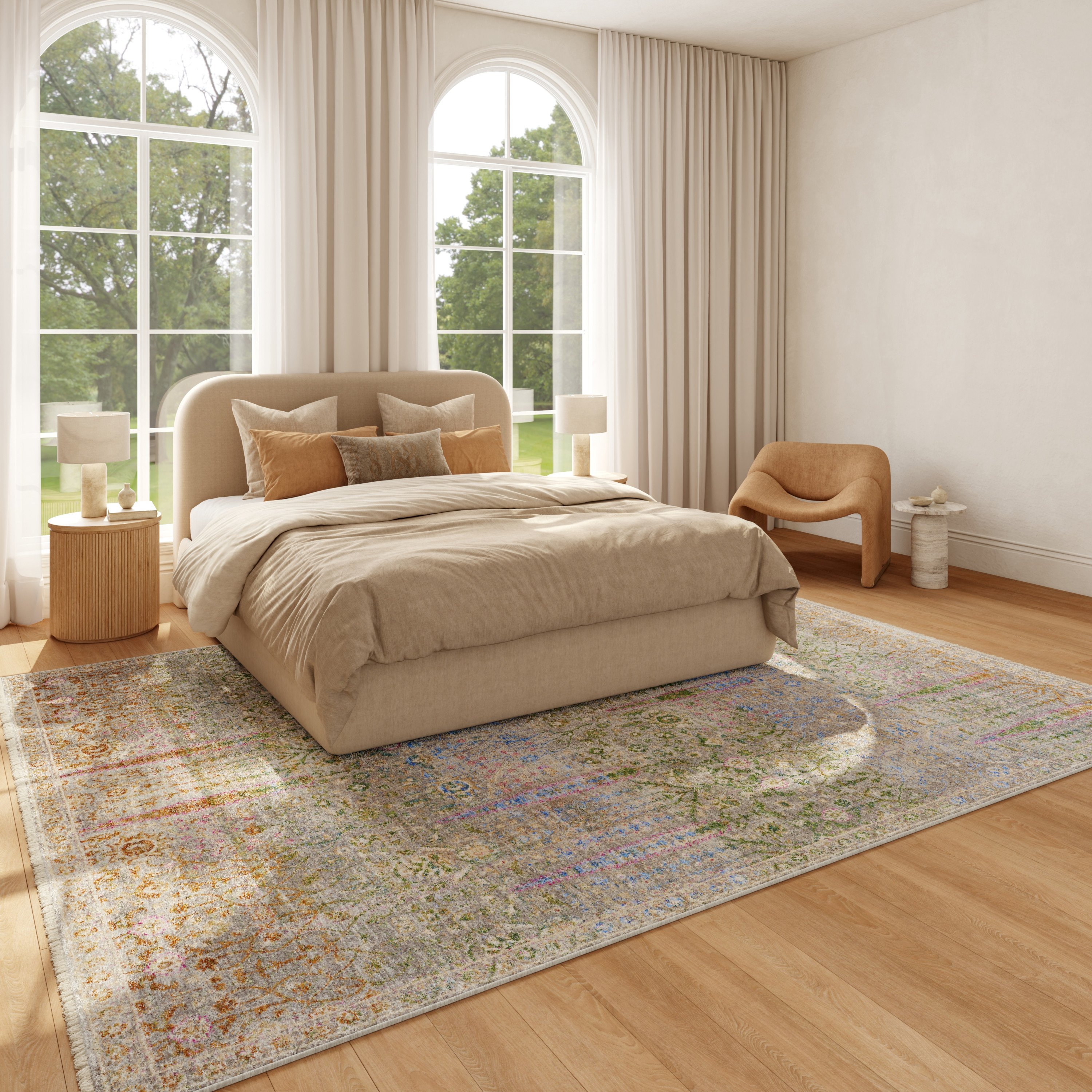 Nourison Vintage Harmony 7'10" x 9'10" Blue Multicolor Bohemian Indoor Rug