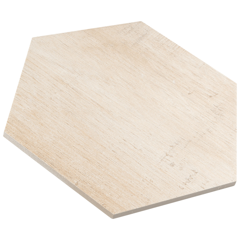 Sawnwood Hex Beige 8-5/8 in. x 9-7/8 in. Porcelain Floor and Wall Tile