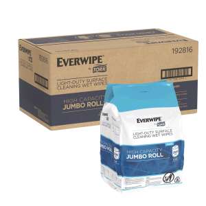 Tork, Everwipe® Light-Duty Surface Cleaning Wet Wipe Jumbo Rolls,  2500 Wipes/Container