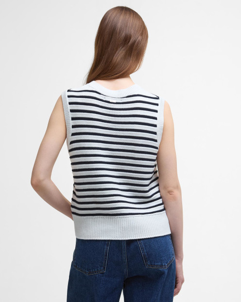 Emberly Striped Sweater Vest Cloud/Navy