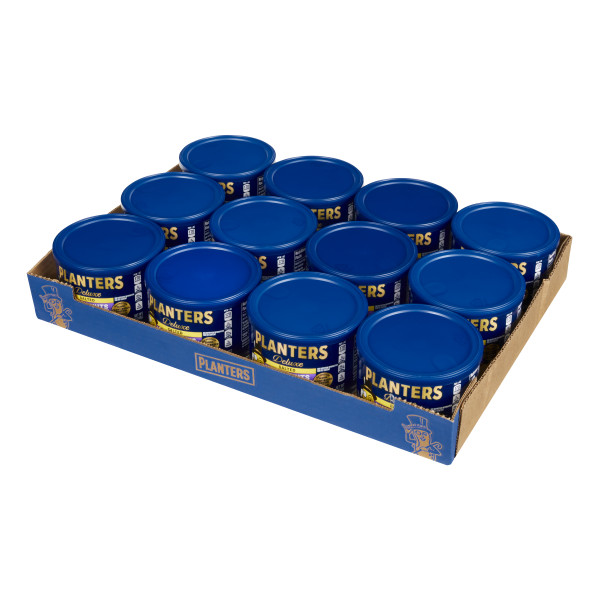 PLANTERS(r) Deluxe Mixed Nuts 12/8.75oz . C1RM - Front Right Open Case (Hi Res)