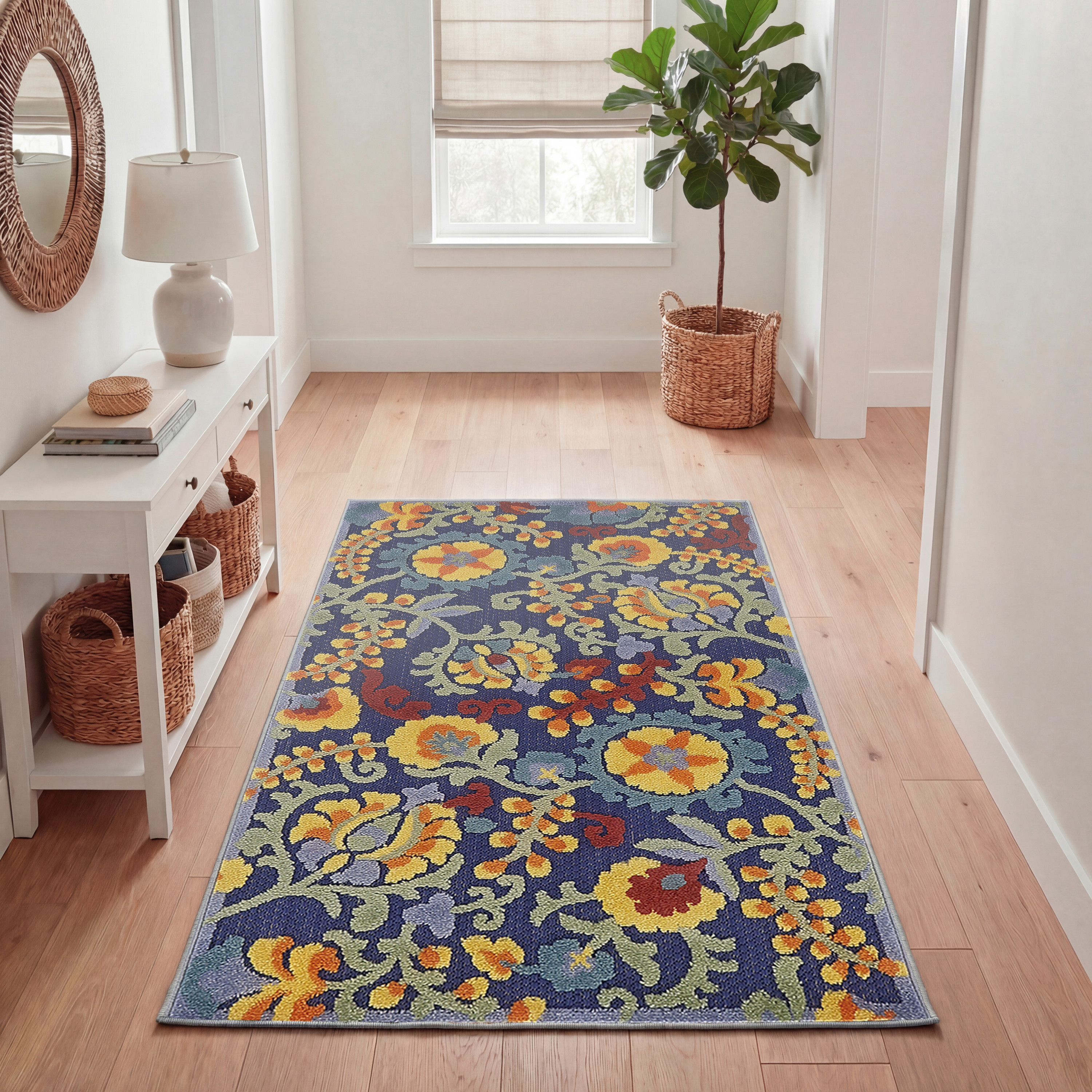 Nourison Aloha 2' x 3' Navy Multicolor Outdoor Rug