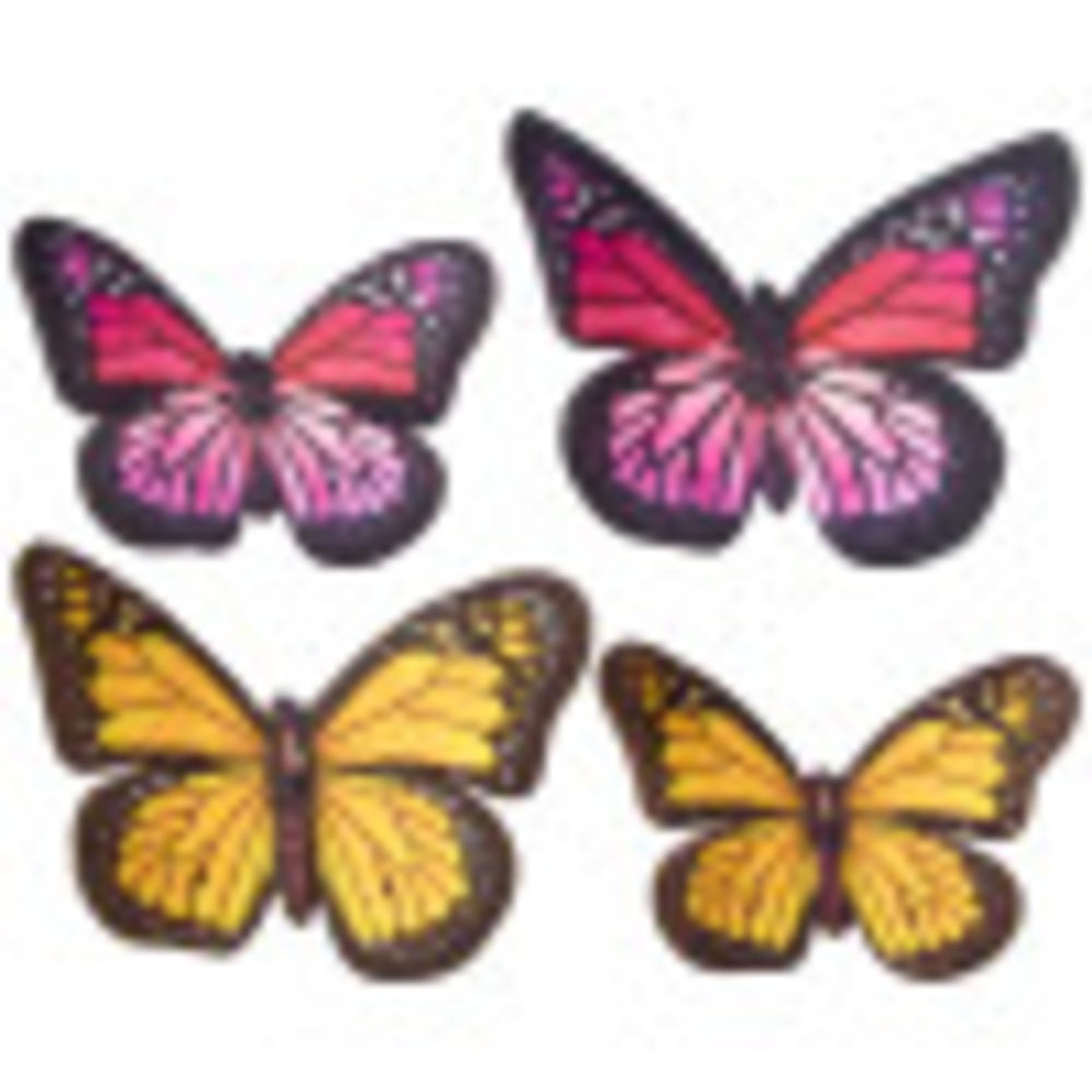 Image Cake Yellow And Pink Butterflies