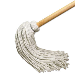 Boardwalk, Deck Rayon Cut-End Wet Mop Head with 1" Headband, #24, White