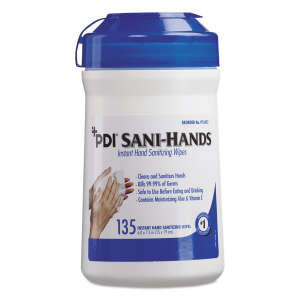 NPAP13472, PDI, Sani-Hands, Instant Hand Sanitizing Wipes, 135 Wipes/Container