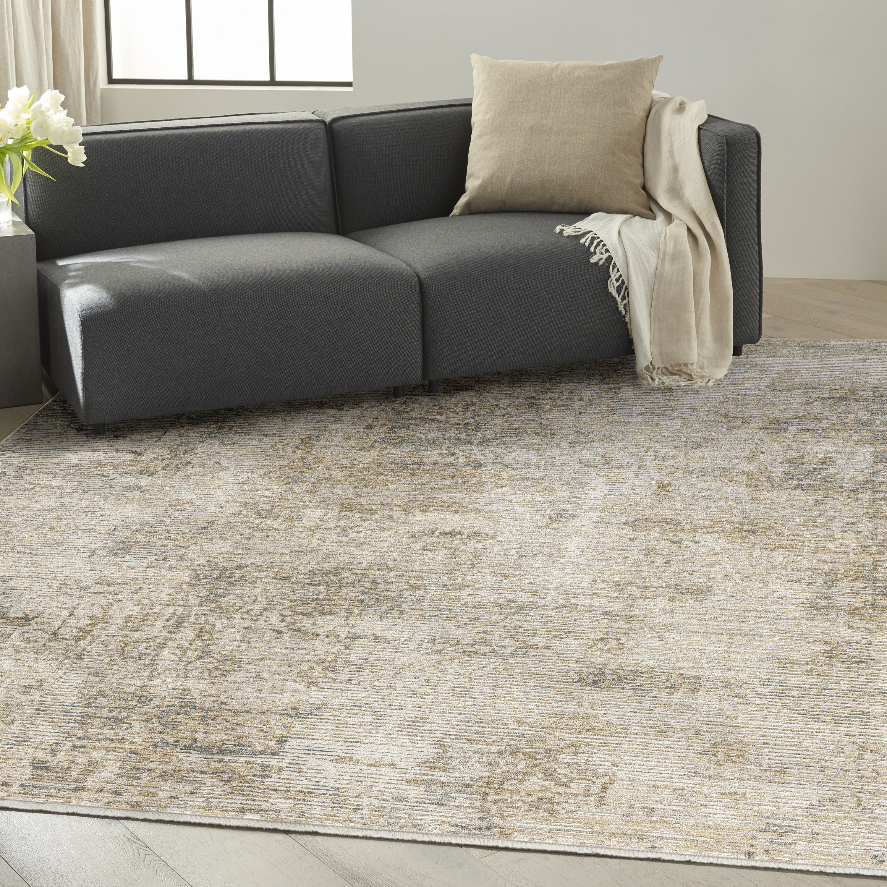 Calvin Klein CK078 Summit 7'10" x 10'2" Natural Grey Modern Indoor Rug