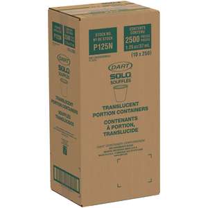 Solo, Polystyrene Portion Cups, 1.25 oz, Clear