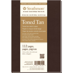 400 Series Sketch Paper Art Book, Matte Brown Cover, Natural White, Soft Cover Binding, 80 Sheet, 7.75x9.75 inch