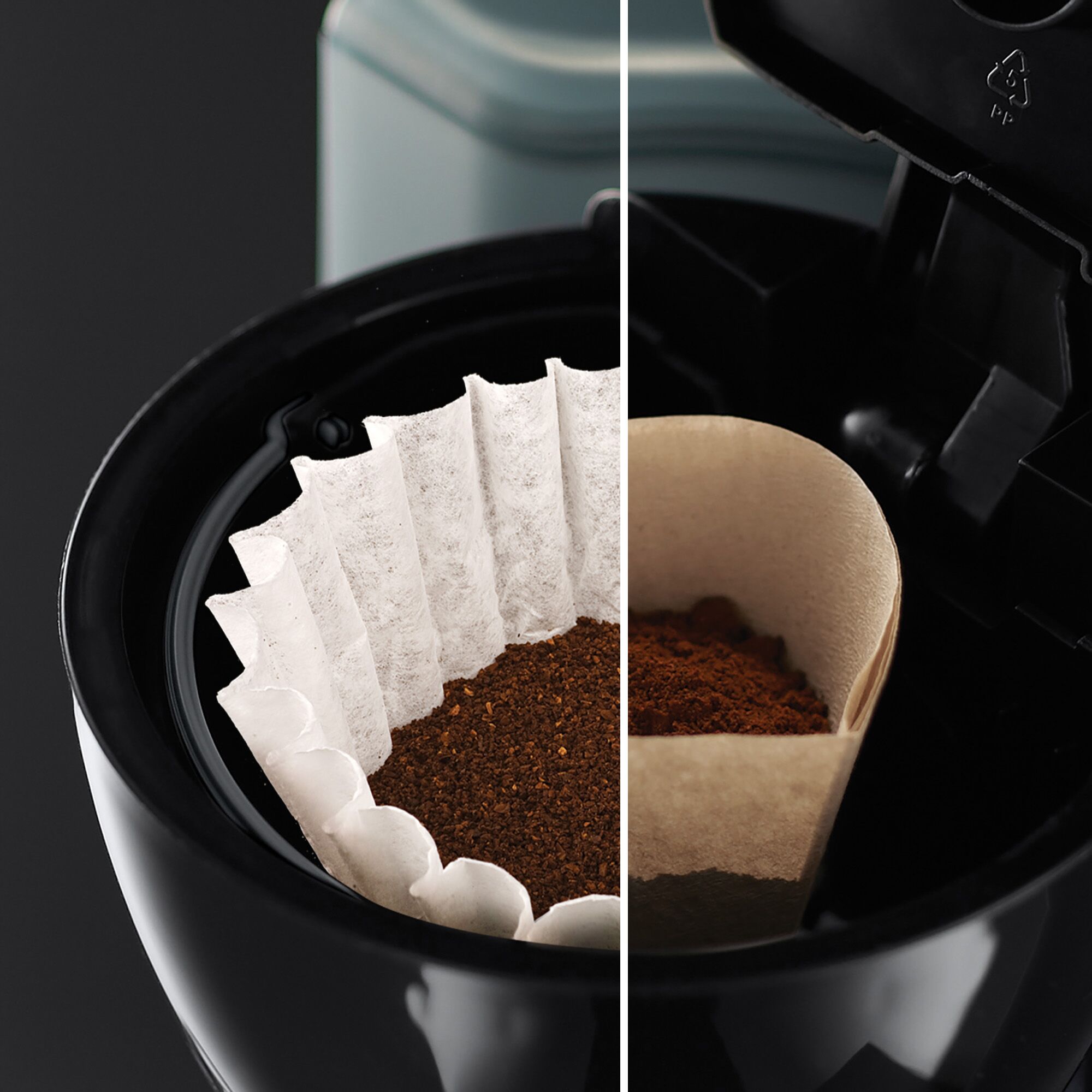Unique Brew Basket feature of Easy 8 Cup Coffee Maker.