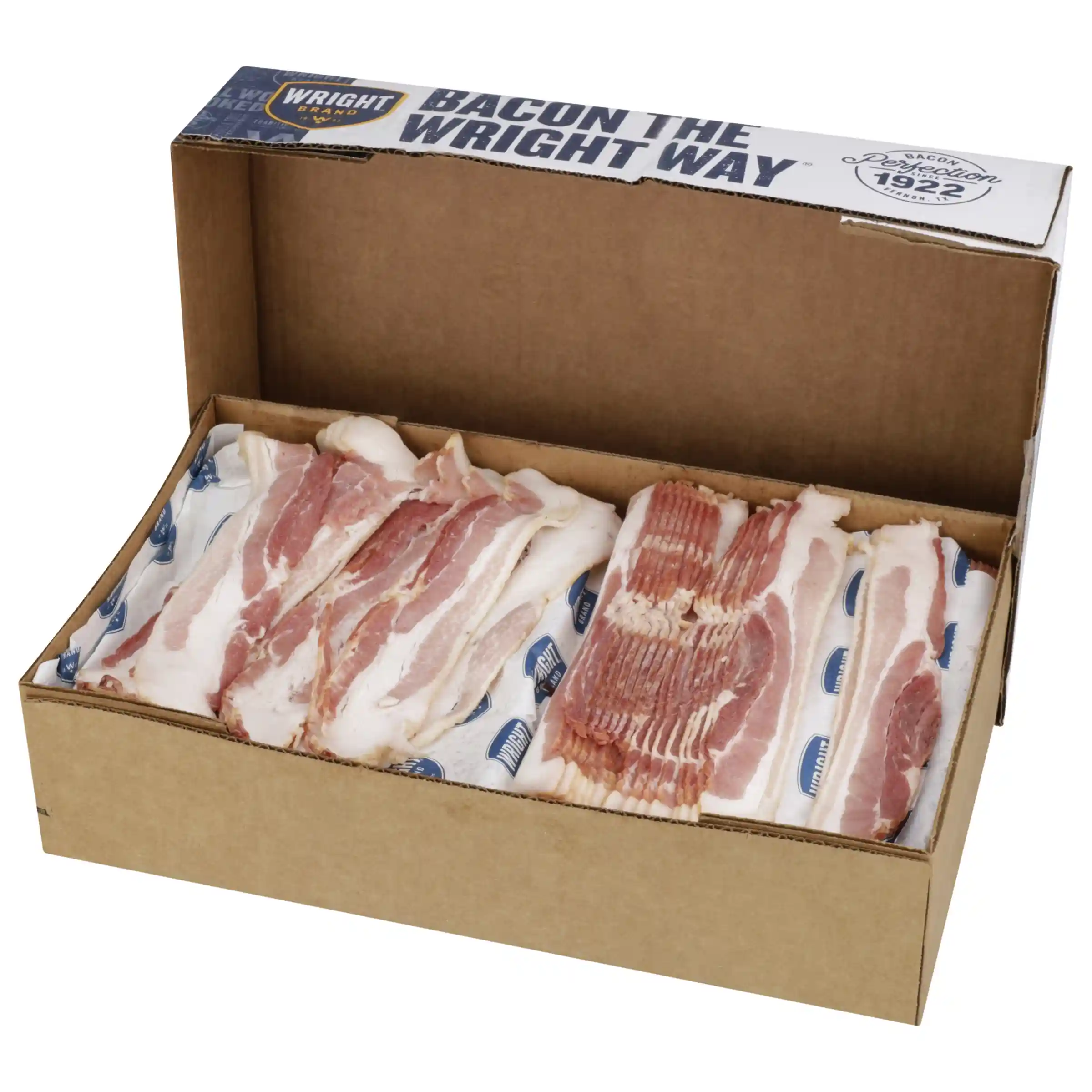 Wright® Brand Naturally Hickory Smoked Regular Sliced Bacon, Bulk, 15 Lbs, 14-18 Slices per Pound, Frozen_image_4