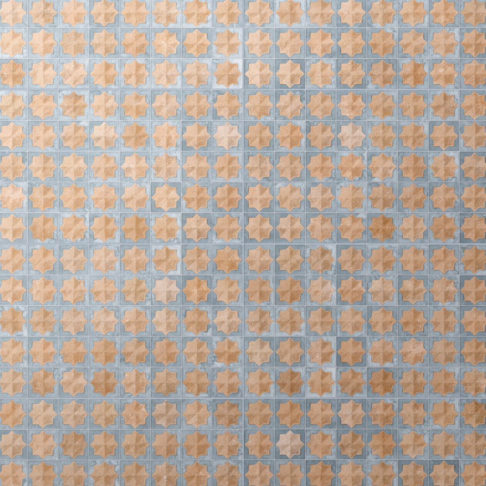 Tetuan Astre Cotto Blue 12-1/8 in. x 21-7/8 in. Porcelain Wall Tile