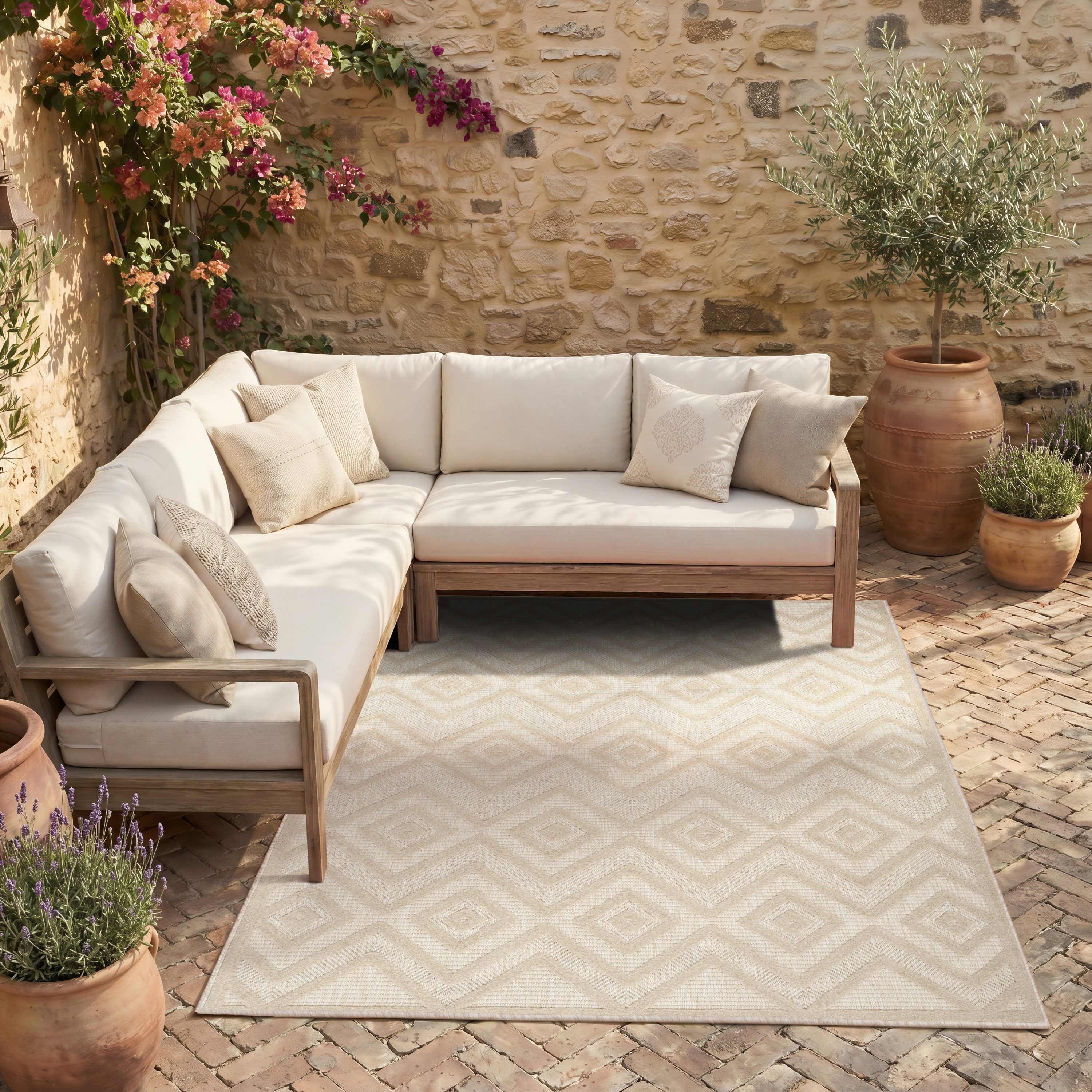 Nourison Versatile 6' x 9' Cream Modern Rug