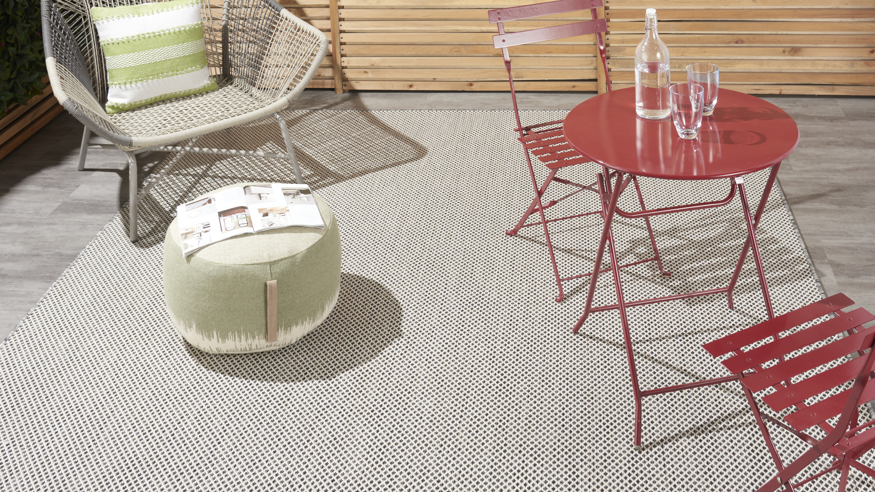 Nourison Courtyard 10' x 14' Ivory Charcoal Modern Rug