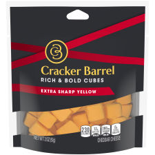 Cracker Barrel Rich & Bold Extra Sharp Yellow Cheddar Cheese Cubes, 2 oz Bag