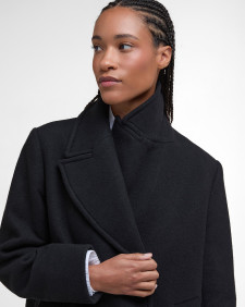 Kurzmantel Indie Wool Black/Onyx Tartan