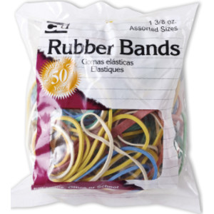 Rubber Bands, Assorted Sizes & Colors, 1 3/8 oz. bag