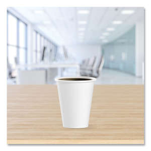 Solo, Single-Sided Poly Paper Hot Cups, 8 oz, White