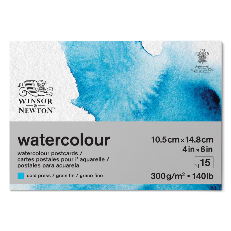 Watercolor Postcard Pad, Cold Press, 4x6 in, 300 gsm (140 lb), 15 Sheets