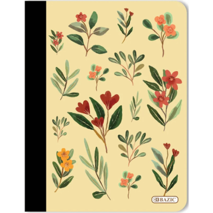 Floral Composition Book, College Ruled, 100 Count