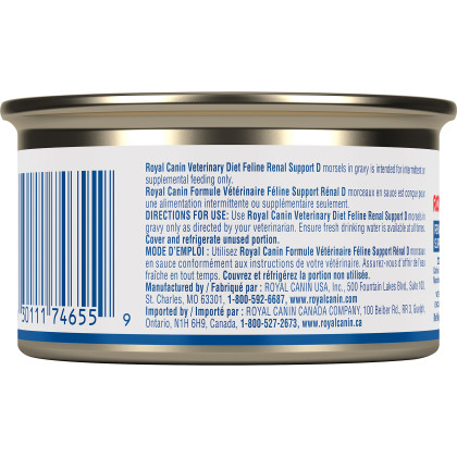 Royal Canin Veterinary Diet Feline Renal Support D Canned Cat Food