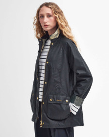 Modern Beadnell Waxed Jacket Sage-Ancient