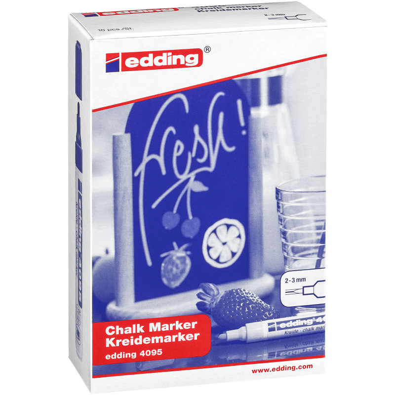 4095 Series Chalk Marker, Assorted Colors, Set of 10
