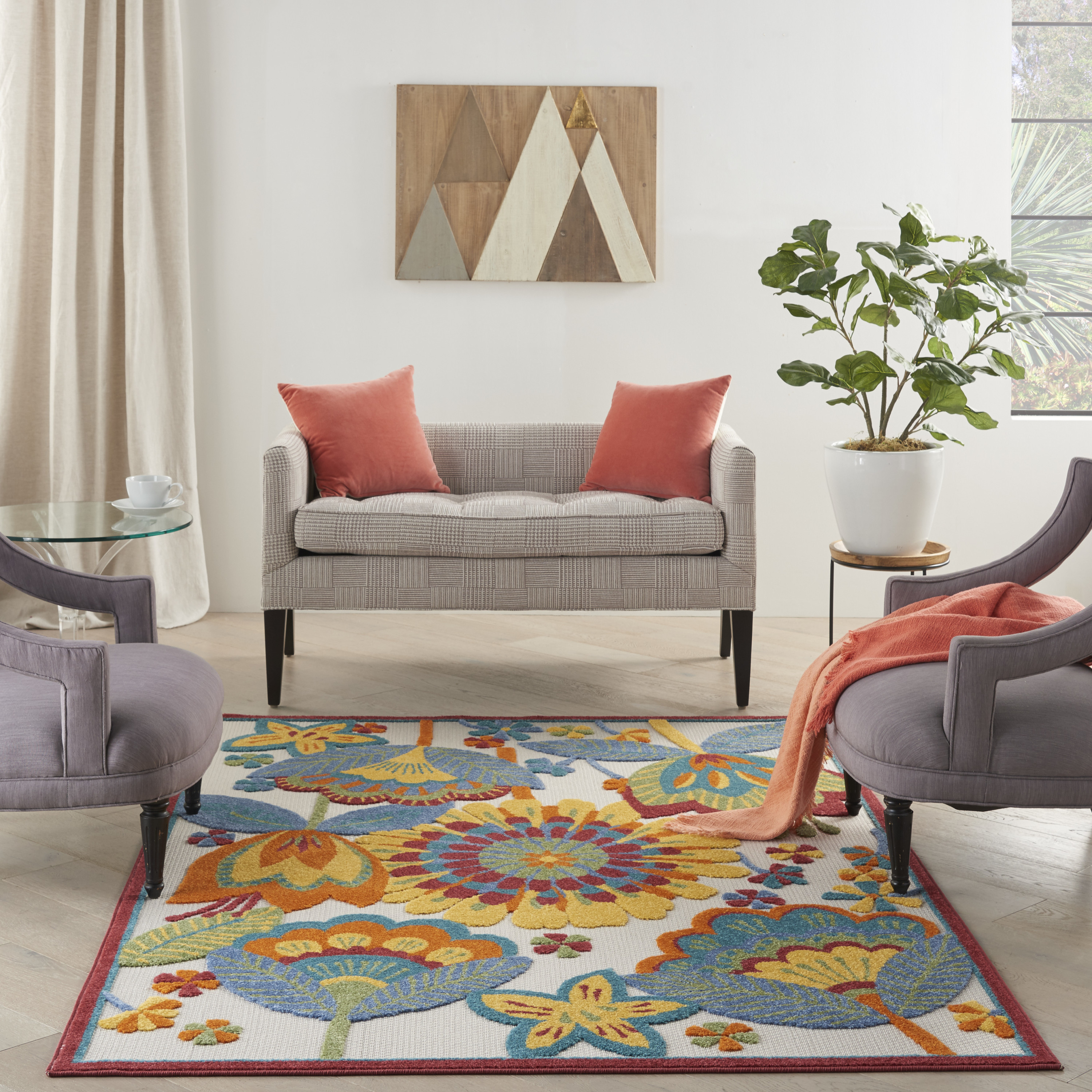 Nourison Aloha 6' x 9' Multicolor Contemporary Rug