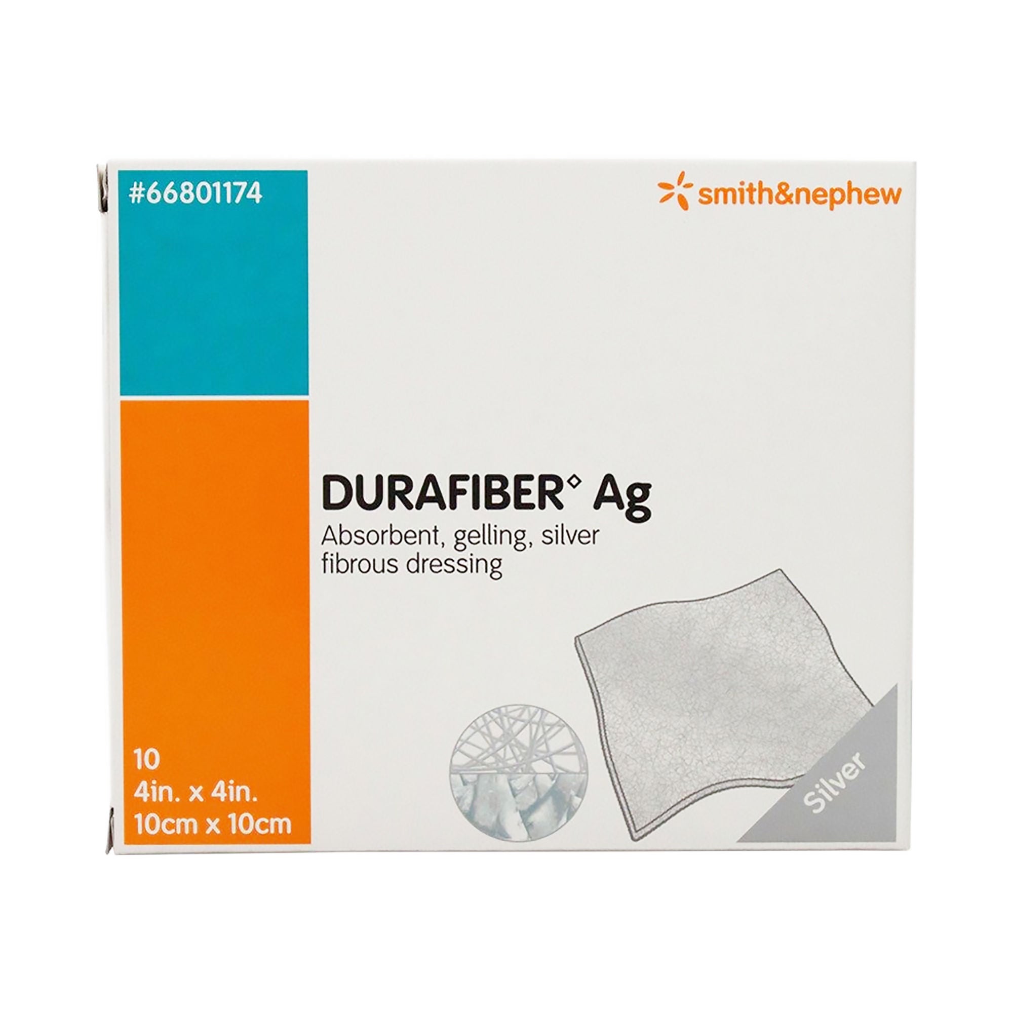 Durafiber Ag Silver Dressing, 4 x 4 Inch