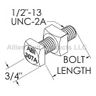 1/2" X 6" SQUARE HEAD MACHINE BOLT WITH NUT