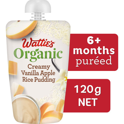 Wattie's® Organic Creamy Vanilla Apple Rice Pudding 120g 6+ months 