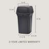 RUB843088BK, Rubbermaid Commercial,  Ranger Container with 2 Doors, 35 gal, Plastic, Black