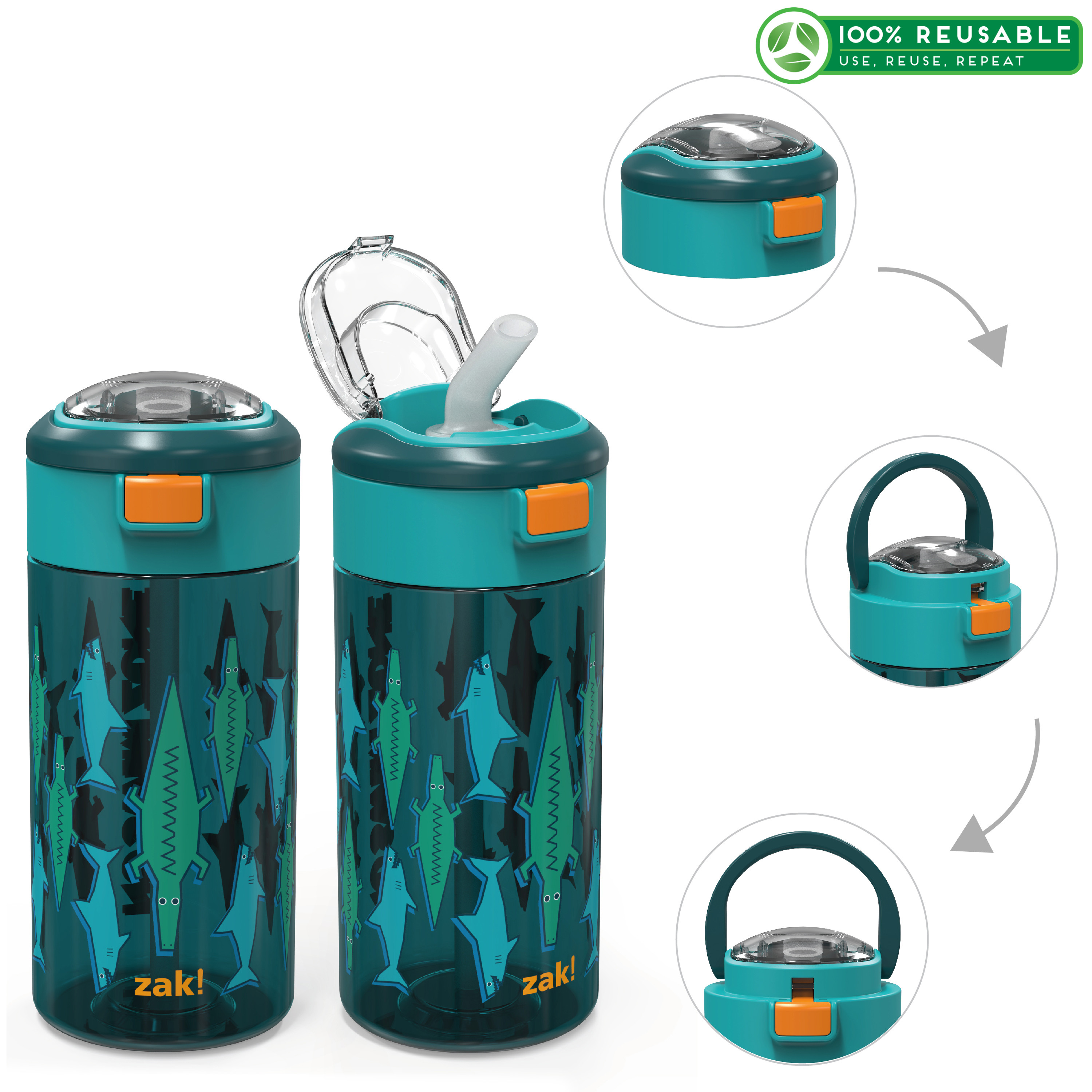 Genesis 18 ounce Water Bottles, Underwater, 2-piece set slideshow image 1 Genesis 18 ounce Water Bottles, Underwater, 2-piece set slideshow image 1