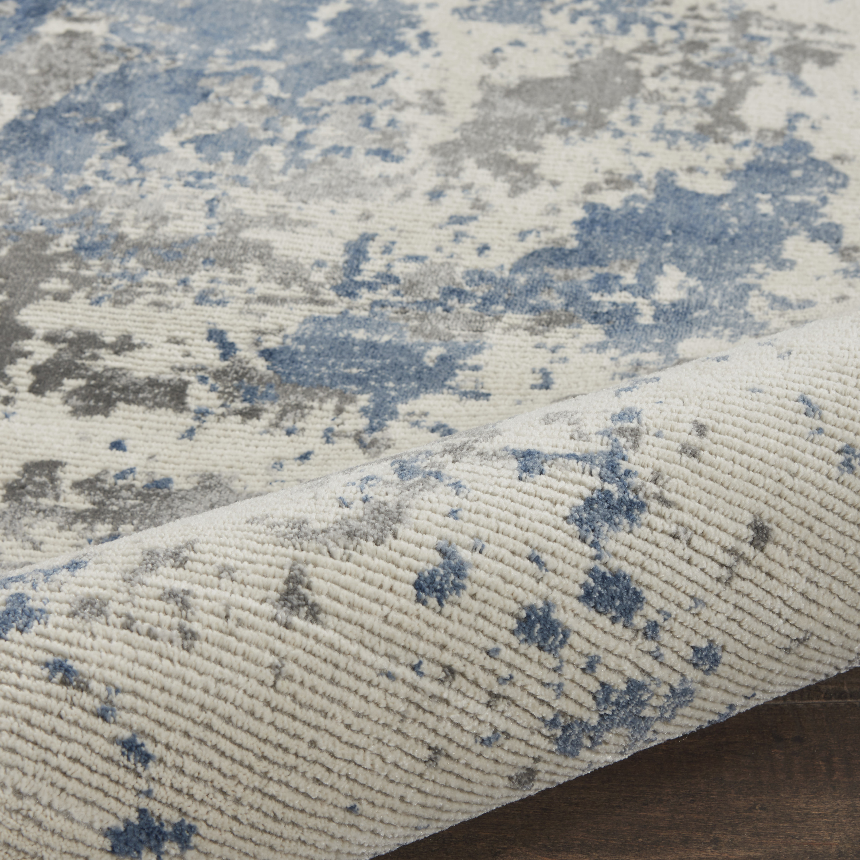 Nourison Rustic Textures 2'2" x 7'6" Grey Blue Modern Indoor Rug