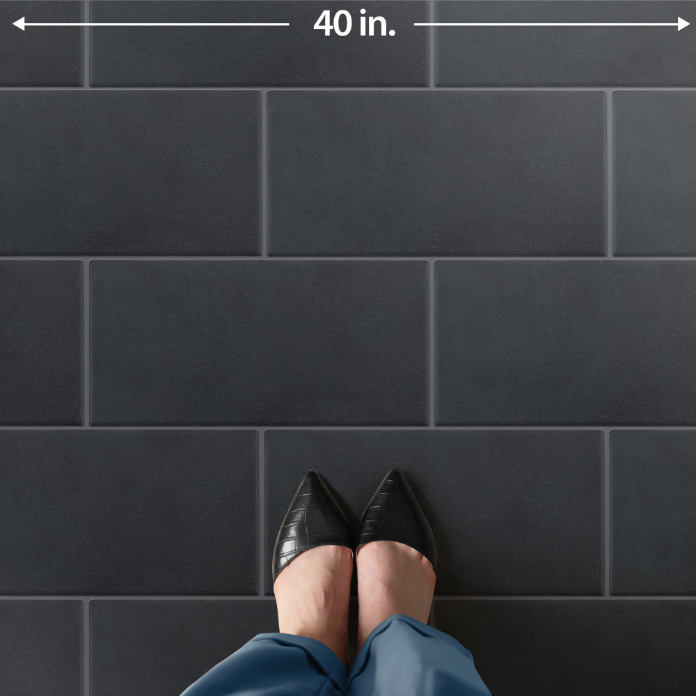 Piscina Matte Black with BioTech 9-5/8 in. x 19-1/2 in. Porcelain Floor and Wall Tile