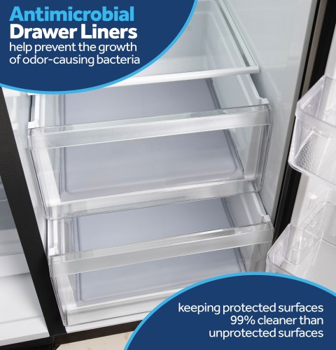 Antimicrobial Fresh Food Drawer Liners for Side-by-Side Refrigerators