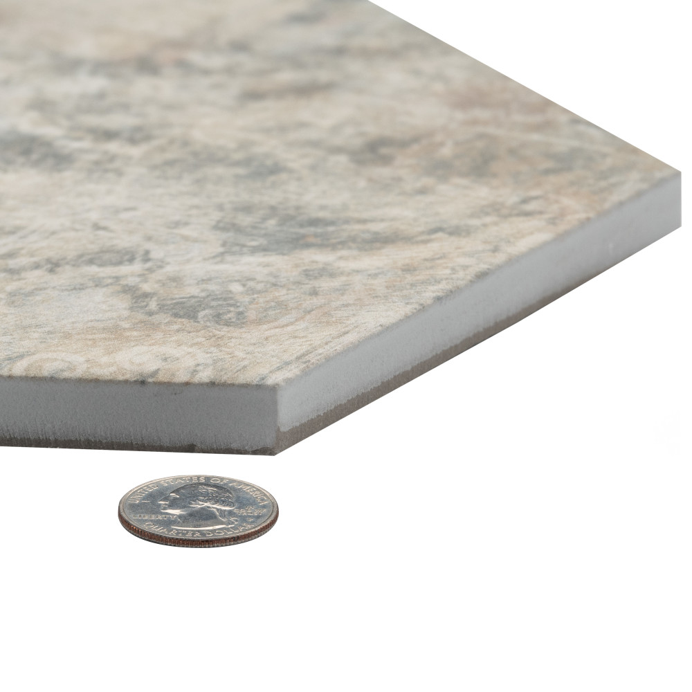 Tivoli Hex Tapestry 5-1/2 in. x 6-1/4 in. Porcelain Floor and Wall Tile