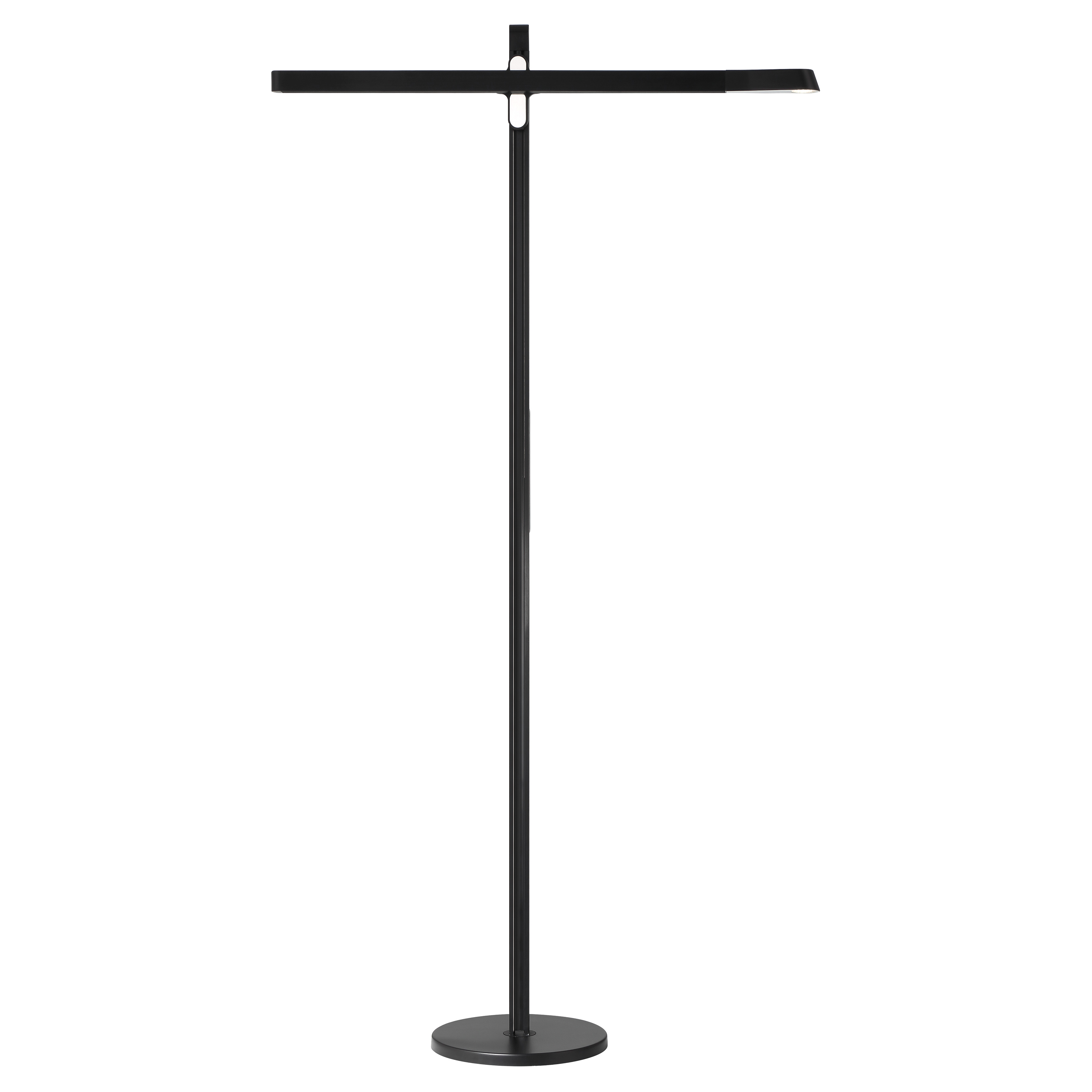 This sleek aluminum floor lamp combines modern design with practical functionality. Features adjustable height up to 54 inches and innovative color-changing LED technology, making it perfect for task lighting or ambient mood setting. - alternate view
