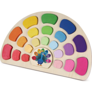 Pattern and Play Peacock Wooden Puzzle, 23 Pieces