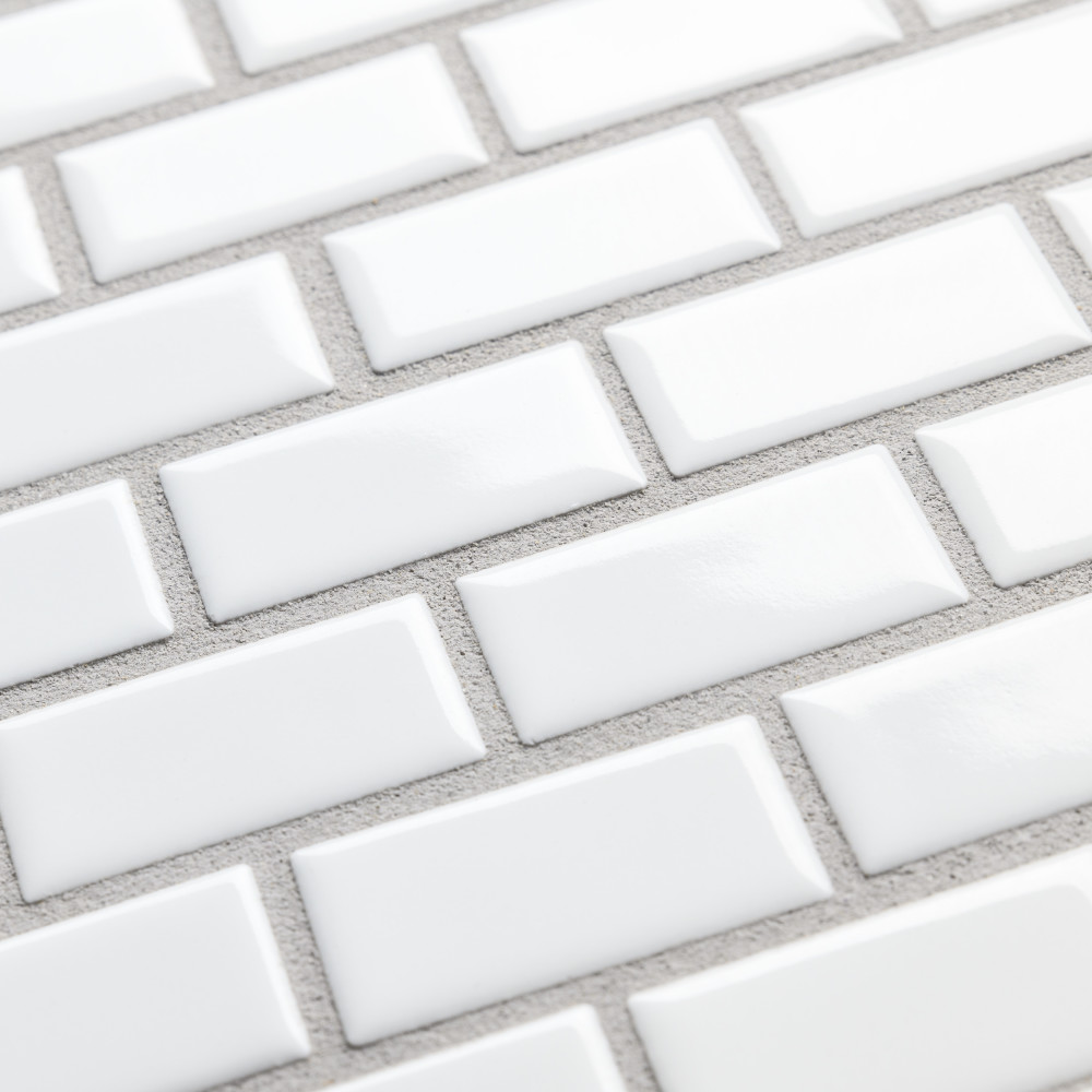 Hudson Subway White 11-3/4 in. x 12 in. Porcelain Mosaic Tile