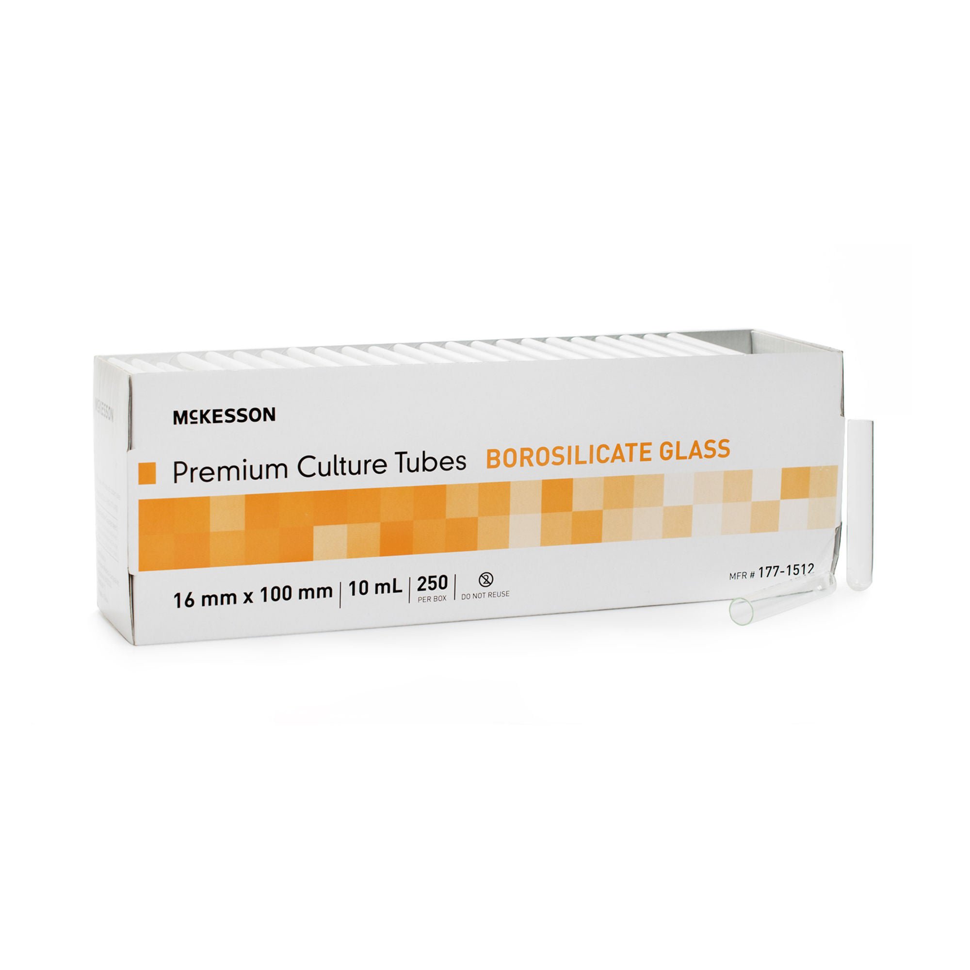 McKesson Plain Glass Test Tube, 10 mL, 16 x 100 mm