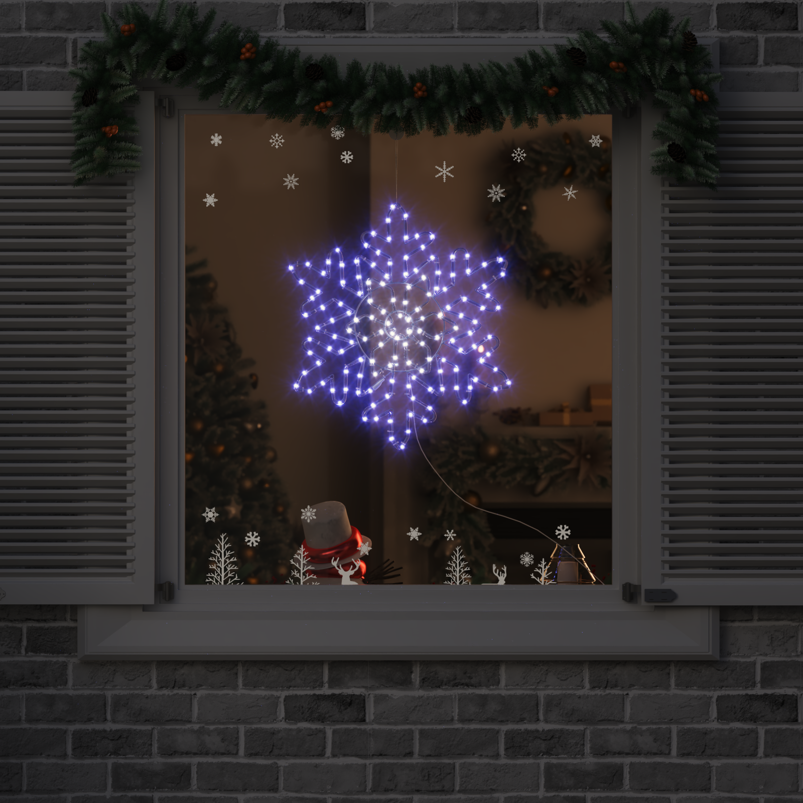 vidaXL Weihnachts Schneeflocke Blau 55,5 x 55,5 x 0,75 cm PVC – Bild 2
