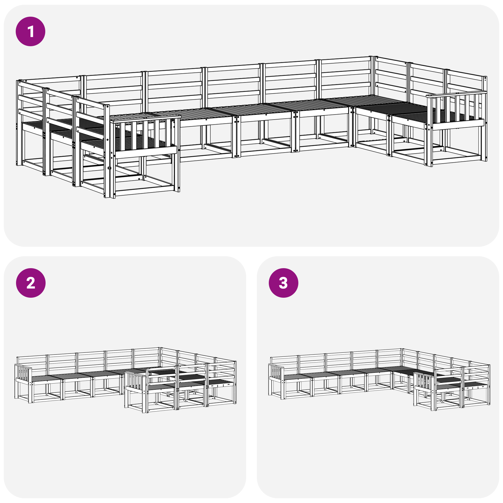 Buiten bankenset 10 pcs Wit Massief Acaciahout image 5
