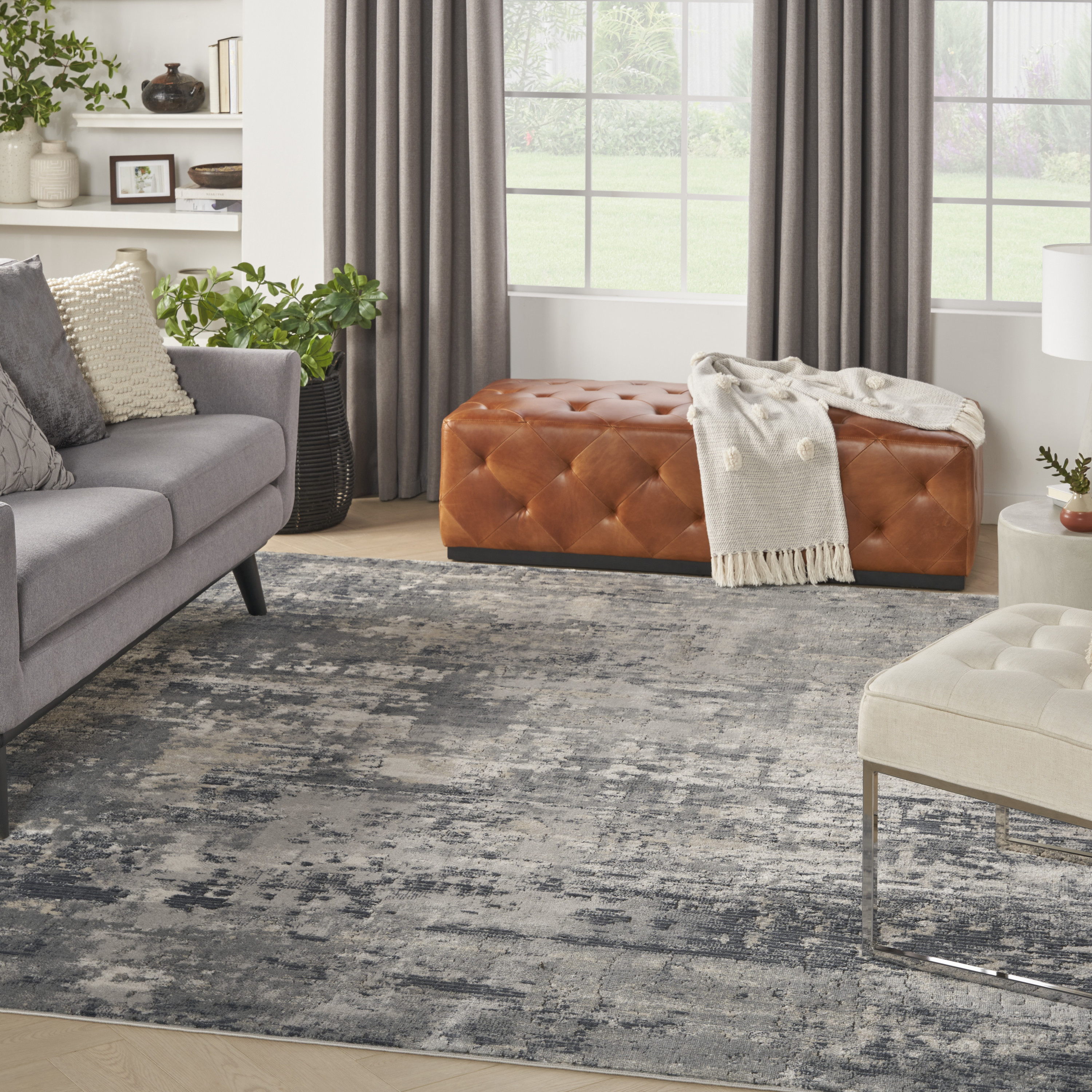 Nourison Quarry 7'10" x 9'10" Grey Beige Modern Indoor Rug