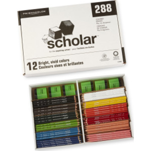 Scholar Colored Pencil Classroom Pack with 6 Sharpeners, 12 Colors, 288 Pencils