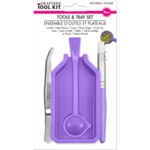 Multi-Purpose Craft Tool and Funnel Tray Set, 4 Pieces, Purple