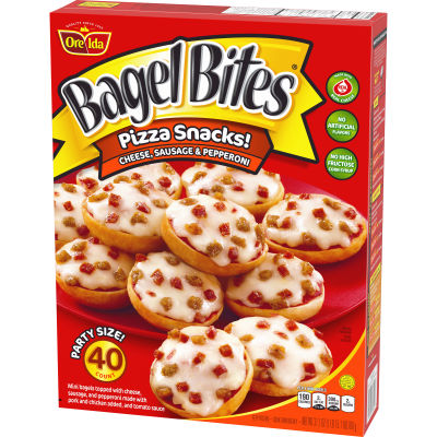 Bagel Bites Cheese, Sausage & Pepperoni Mini Bagel Pizza Snacks, 40 ct Box