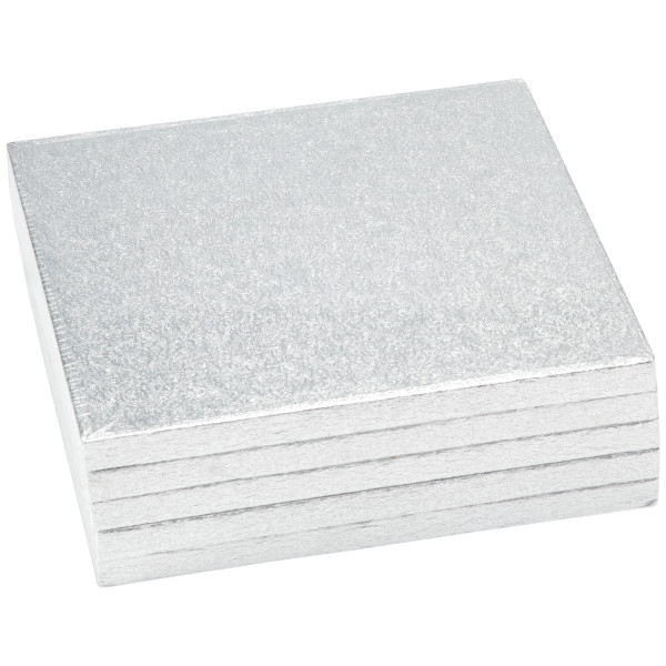 8" Square Silver Foil Cake Board